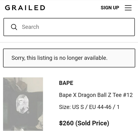BAPE X Dragon Ball Z T 12 Black - Picture 3 of 3